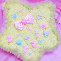 
              ♡ handmade fluffy star bag (SLIGHTLY LOPSIDED)♡
            