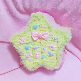 ♡ handmade fluffy star bag (SLIGHTLY LOPSIDED)♡
