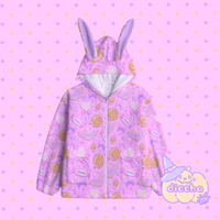 
              ♡ spooky candy fleece bunny hoodie - pink ♡ MIGHT NOT ARRIVE IN TIME FOR HALLOWEEN
            
