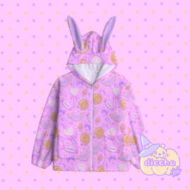 ♡ spooky candy fleece bunny hoodie - pink ♡ MIGHT NOT ARRIVE IN TIME FOR HALLOWEEN