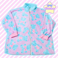 
              ♡ sweet bears fuzzy jacket - blue x lilac ♡
            