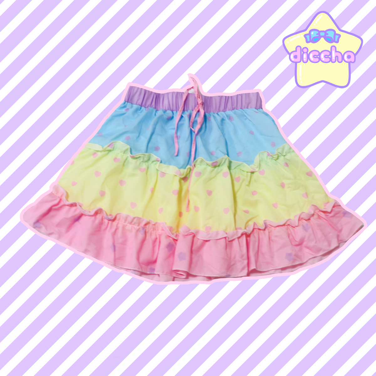 All-Over Print Women's Skirts With Waist Lace| diccha