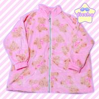 
              ♡ sweet bears fuzzy jacket - pink x beige ♡
            