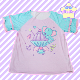 ♡ dessert buddies frilly top - elephant ♡