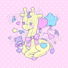 ♡ polite giraffe art print PREORDER ♡