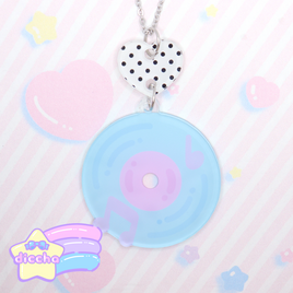 ♡ record necklace - blue ♡