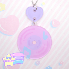 ♡ record necklace - pink ♡