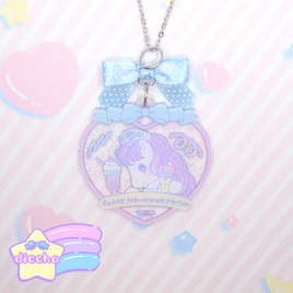 ♡ pony ice cream parlor glitter necklace PREORDER ♡