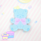 ♡ baby bear brooch - blue ♡