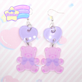 ♡ baby bear earrings - pink PREORDER ♡