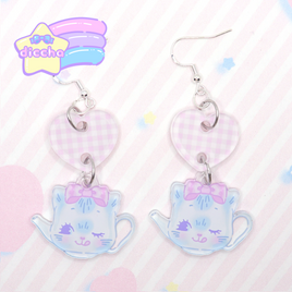 ♡ kitty teapot earrings PREORDER ♡