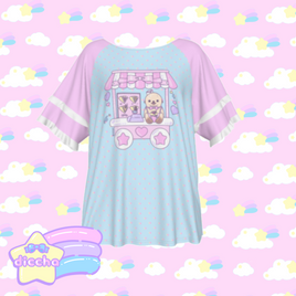 ♡ crepe cart frilly tee ♡