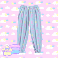 
              ♡ baby bears n balloons fleece pants - blue ♡
            