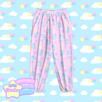 
              ♡ baby bears n balloons fleece pants - pink ♡
            