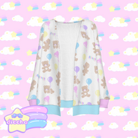
              ♡ baby bears n balloons cardigan - white ♡
            