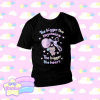 
              ♡ the bigger the keychains cotton tee - black ♡
            