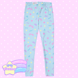 ♡ cutie squiggles leggings - blue ♡