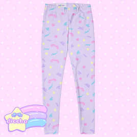 ♡ cutie squiggles leggings - purple ♡