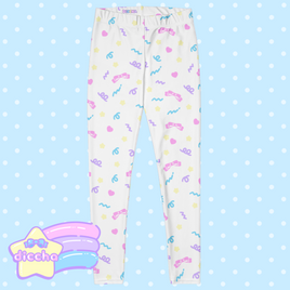 ♡ cutie squiggles leggings - white ♡
