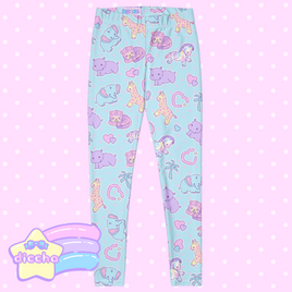 ♡ zoo pets leggings - blue ♡