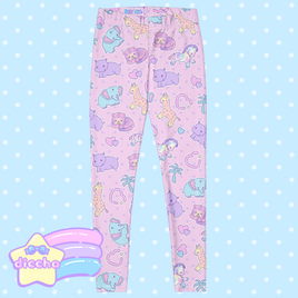♡ zoo pets leggings - pink ♡