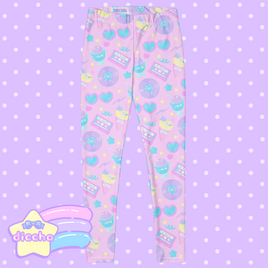 ♡ fancy crepes fun leggings - pink ♡