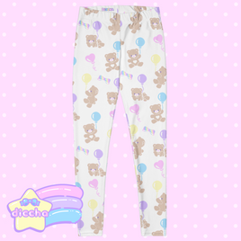 ♡ baby bears n balloons leggings - white ♡