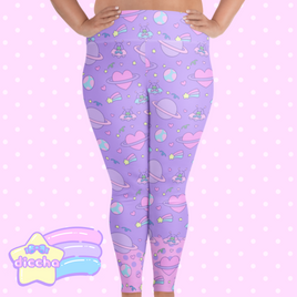♡ space cutie plus size leggings - purple ♡