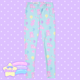 ♡ baby bears n balloons leggings - blue ♡