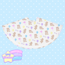 ♡ baby bears n balloons skirt - white ♡
