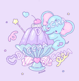 ♡ sweet-tooth cuties : elephant art print PREORDER ♡