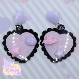 ♡ ruffly hearts stud earrings #2 ♡