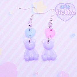 ♡ gem bears earrings ♡