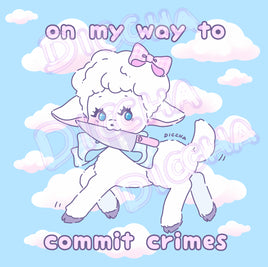 ♡ omw to commit crimes art print ♡