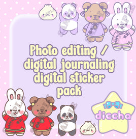 ♡ photo editing/ digital journaling sticker pack - traditional chinese cuties ♡